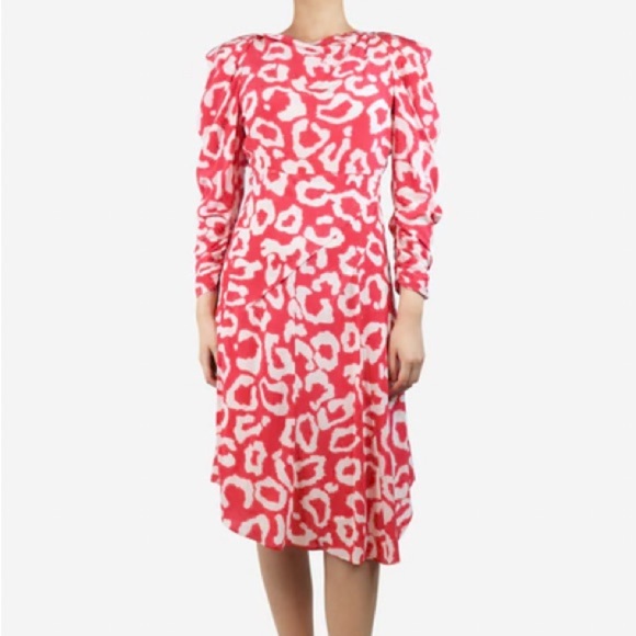Isabel Marant pink & white leopard animal print Carley dress - Medium (FR 44) - Picture 2 of 12